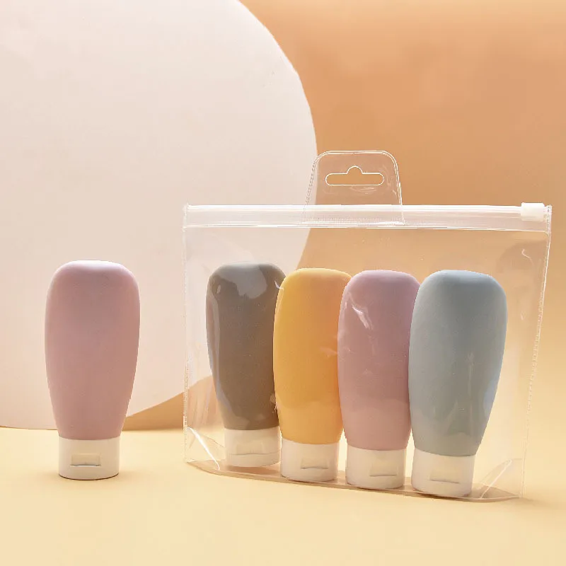 4pcs/set 60ml Soap And Shampoo Dispenser Portable Travel Shower Gel Empty Bottle Bathroom Accessories Liquid Detergent Container
