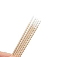 100pcs disposable cotton swab brushes natural wooden ear clean stick eyelash extension glue removing tools
