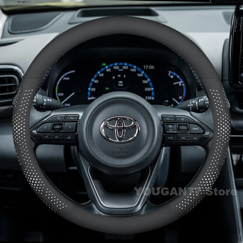 

Кожаный чехол на руль автомобиля для Toyota Yaris Cross 2020-2025, нескользящий автомобильный чехол на руль Toyota Yaris Cross, аксессуары