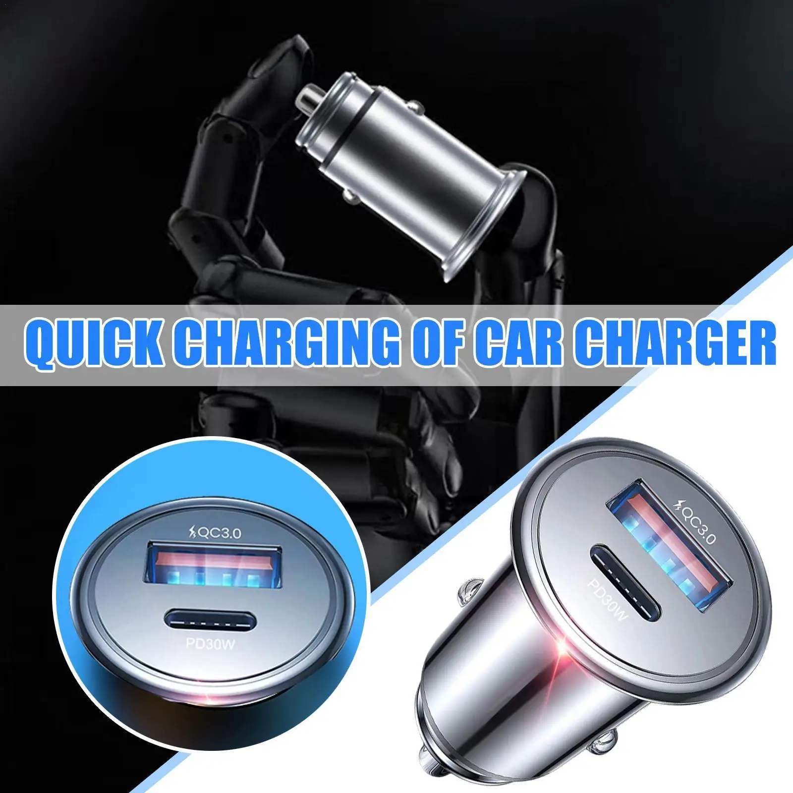 

Dual Qc3.0 Port Usb Car Charger 36w Fast Charging Adapter For Oneplus 13 12 11 Pro Max U0d5