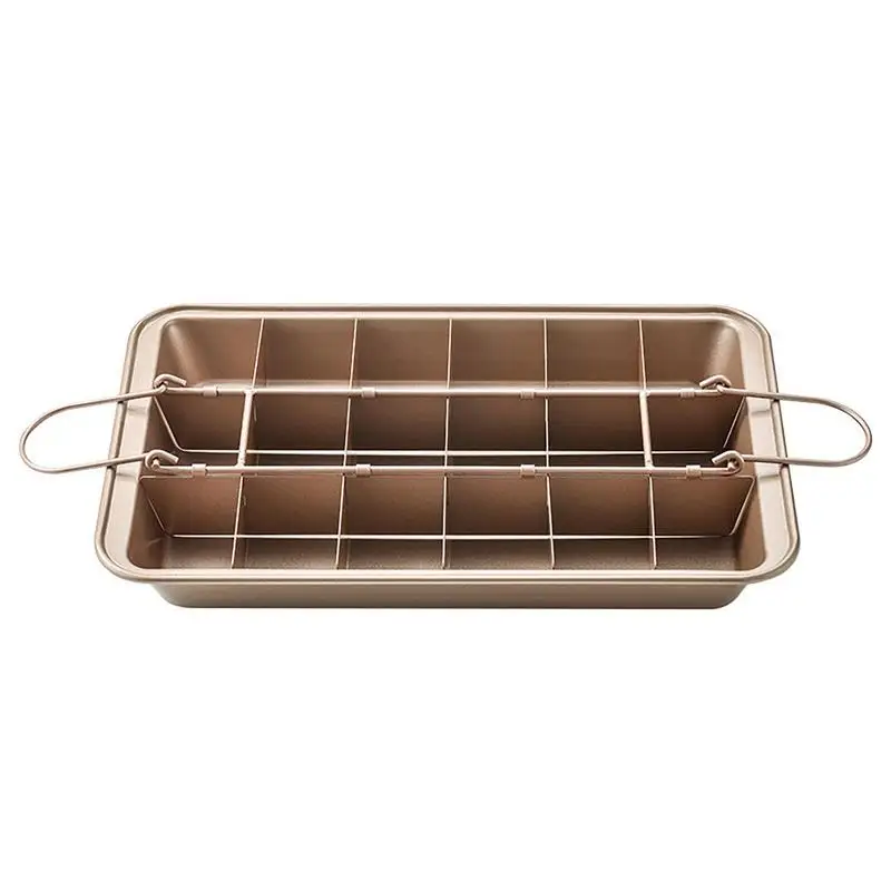 

1pc Brownie Pan Durable Steel Material Brownies Cake Tray Portable Hanging Oven Cookie Sheets For Kitchen Baking Dishes And Pans