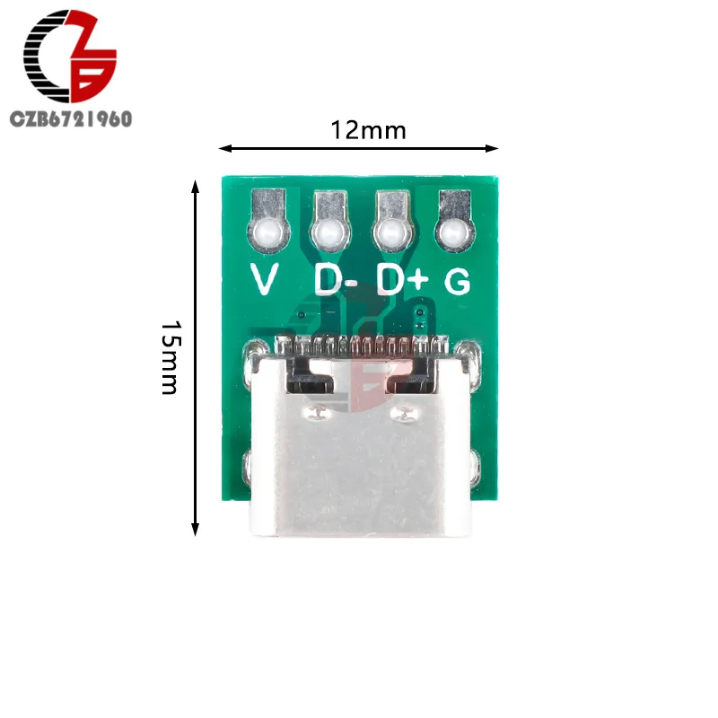 Diymore USB 3.1 Type C Connector 16Pin Test PCB Board Adapter 16P Connector Socket For Data Line Wire Cable Transfer for Arduino images - 6