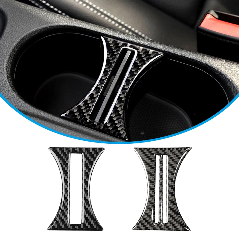 

Carbon Fiber Interior Water Cup Holder Decor Covers Trim For Mercedes Benz CLC GLA 2013-2016 2017 2018 2019 A Class 2013-2018