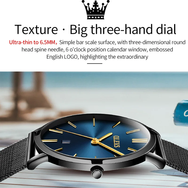 OLEVS New Men's And Women Couple Casual Waterproof Breathable Leather Quartz Watches Alloy Case Stainless Steel Strap Watch 5869