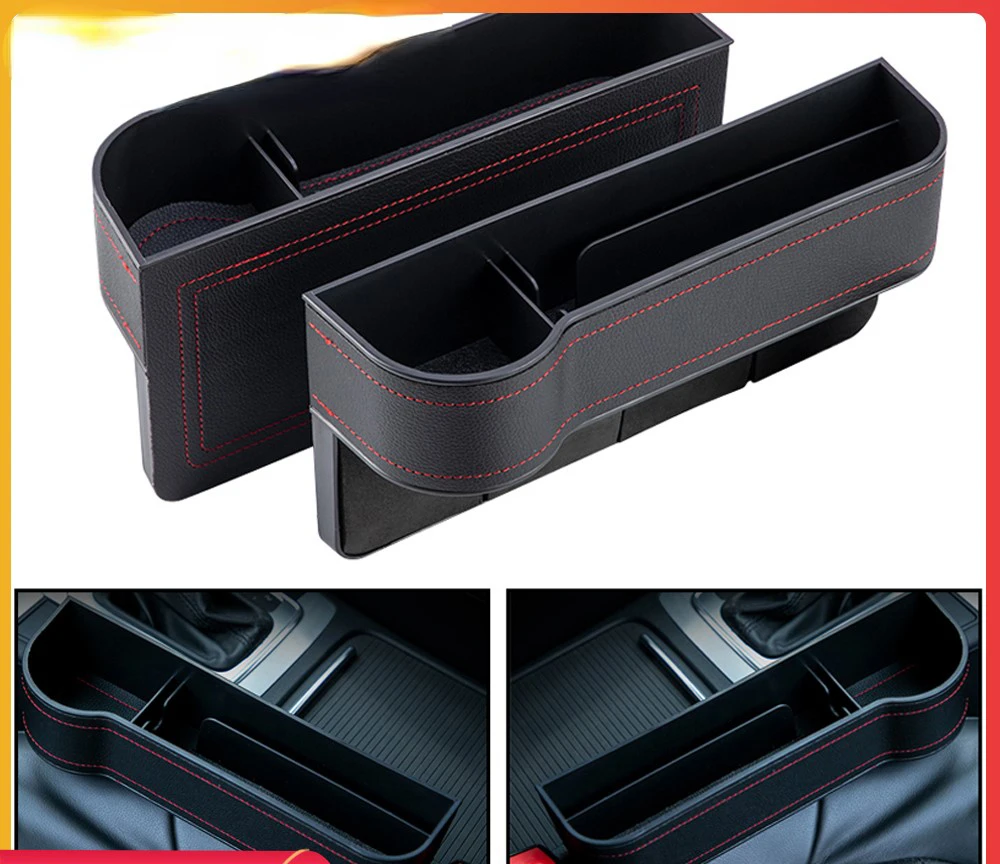 

Car Seat Crevice Storage Box Seat Gap Slit Pocket Catcher Organizer Universal Car Seat Organizer Card Phone Holder Pocket