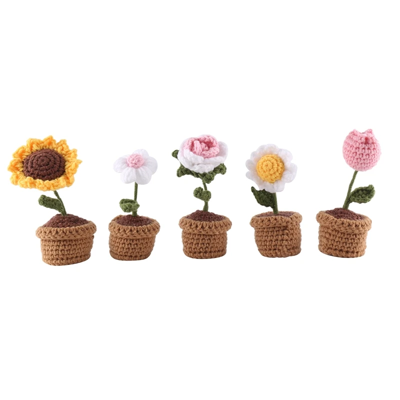 

5 Pcs Diy Mini Potted Flower Finished Product For Home Decoration, Finished Product (Multi-Color)