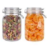 2pcs transparent glass jar glass jars with lids airtight glass jars glass storage jar storage jars storage container