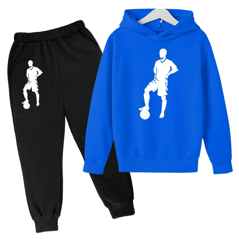 2023 Children's Football Hot Selling Sports Clothing Hoodie + Trousers 2-piece Spring and Autumn Outdoor Travel Training Clothes enlarge