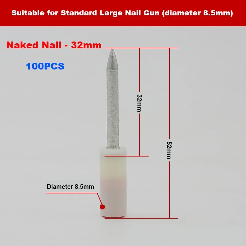 100 шт., 32 мм/42 мм, круглые/квадратные/голубые гвозди, ручной пневматический пистолет для гвоздей, фиксированный колышек, потолочный артефакт для диаметра 8,5 мм, потолочный пистолет