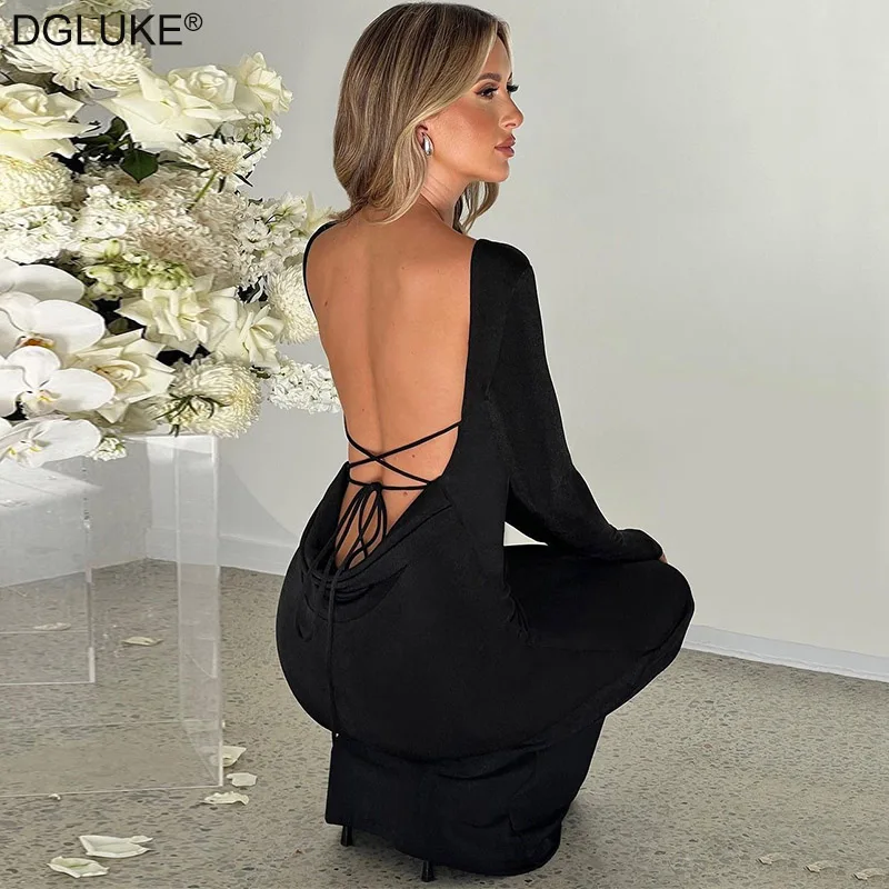 DGLUKE сексуальная юбка с открытой спиной для разных вечеринок 2024