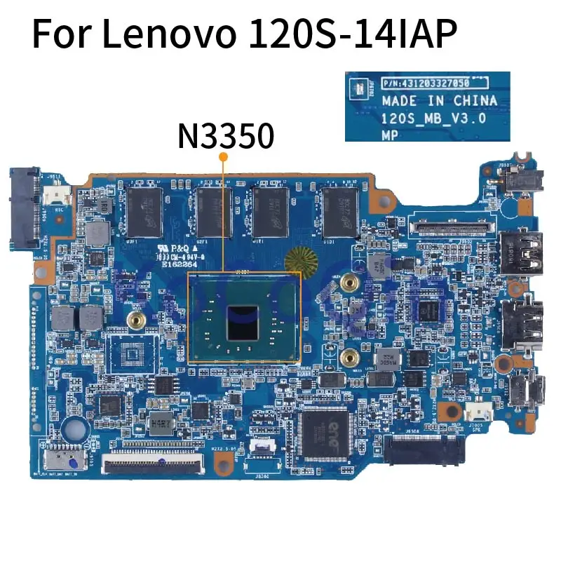 Материнская плата для ноутбука LENOVO 120S-14IAP N3350, 431203327050 дюйма