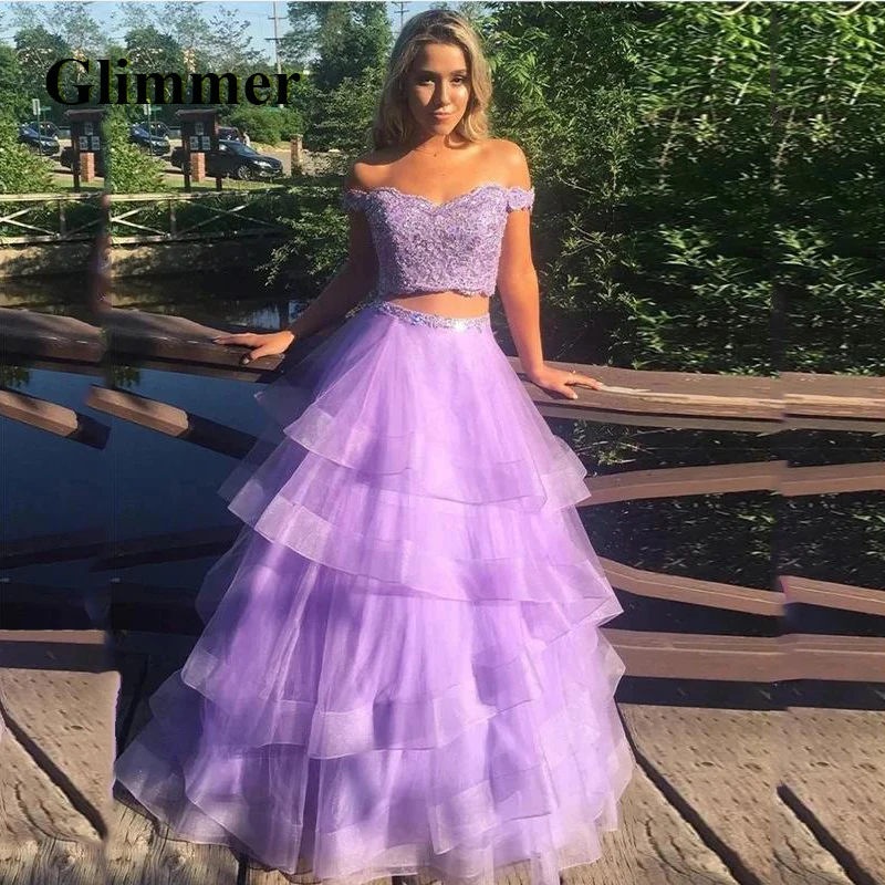 

Glimmer Pastrol Evening Dresses Layered Tulle Formal Prom Gowns Made To Order Celebrity Vestidos Fiesta Gala Robes De Soiree