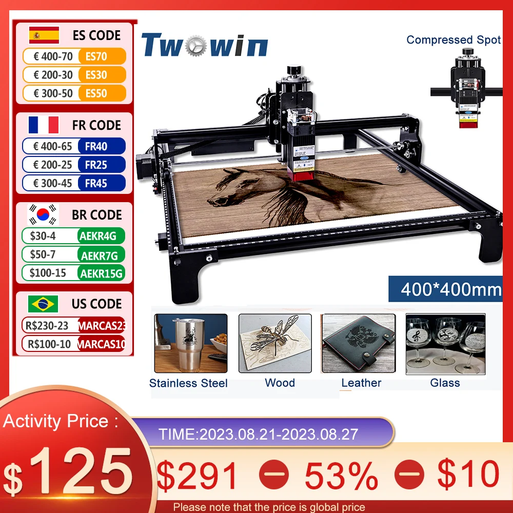 TWOWIN 4240 Powerful Laser Engraver Cutting Machine DIY Meta