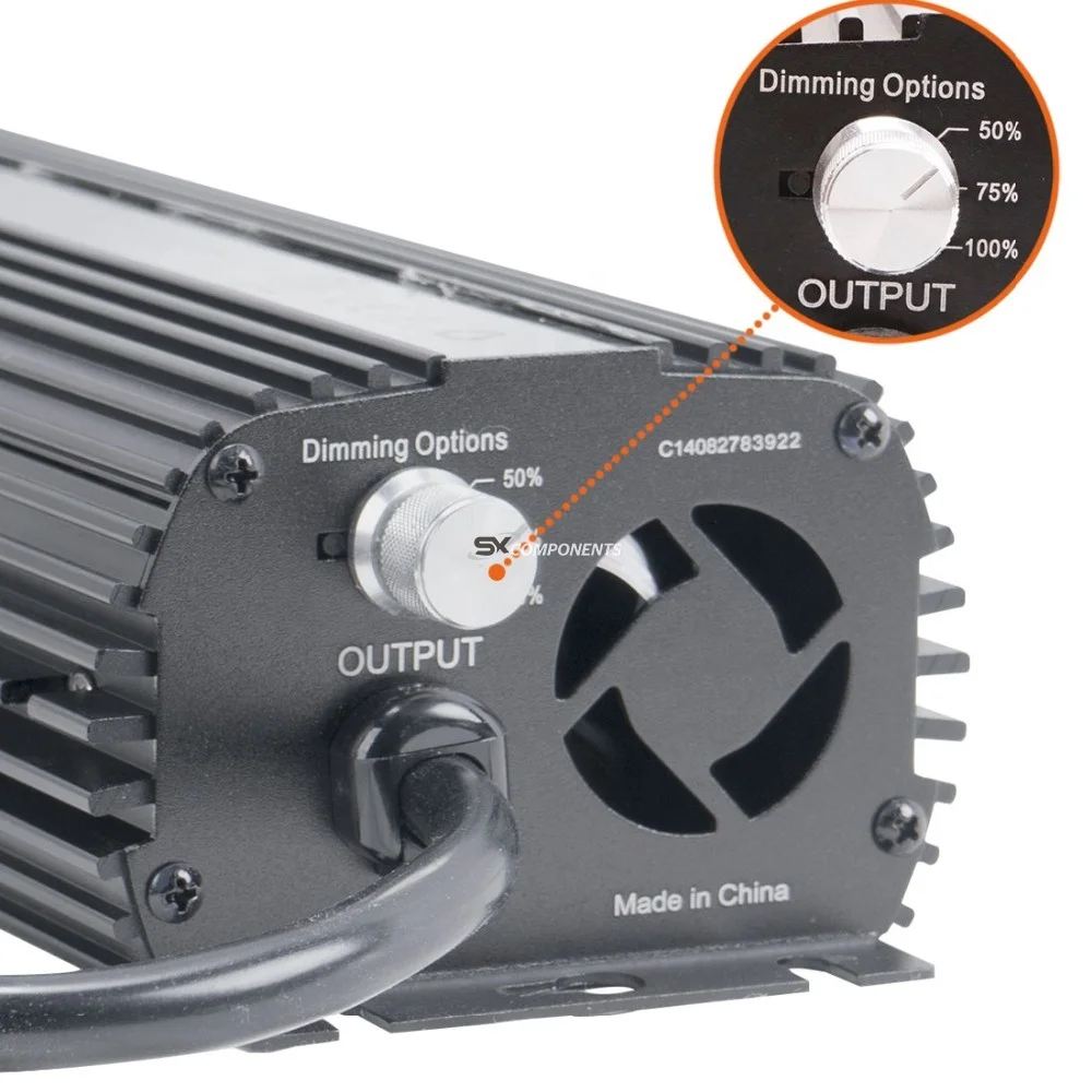 Электронный балласт US Model HPS/MH Grow Light 1000 Вт, гидропоника, регулировка яркости, охлаждение вентилятором.