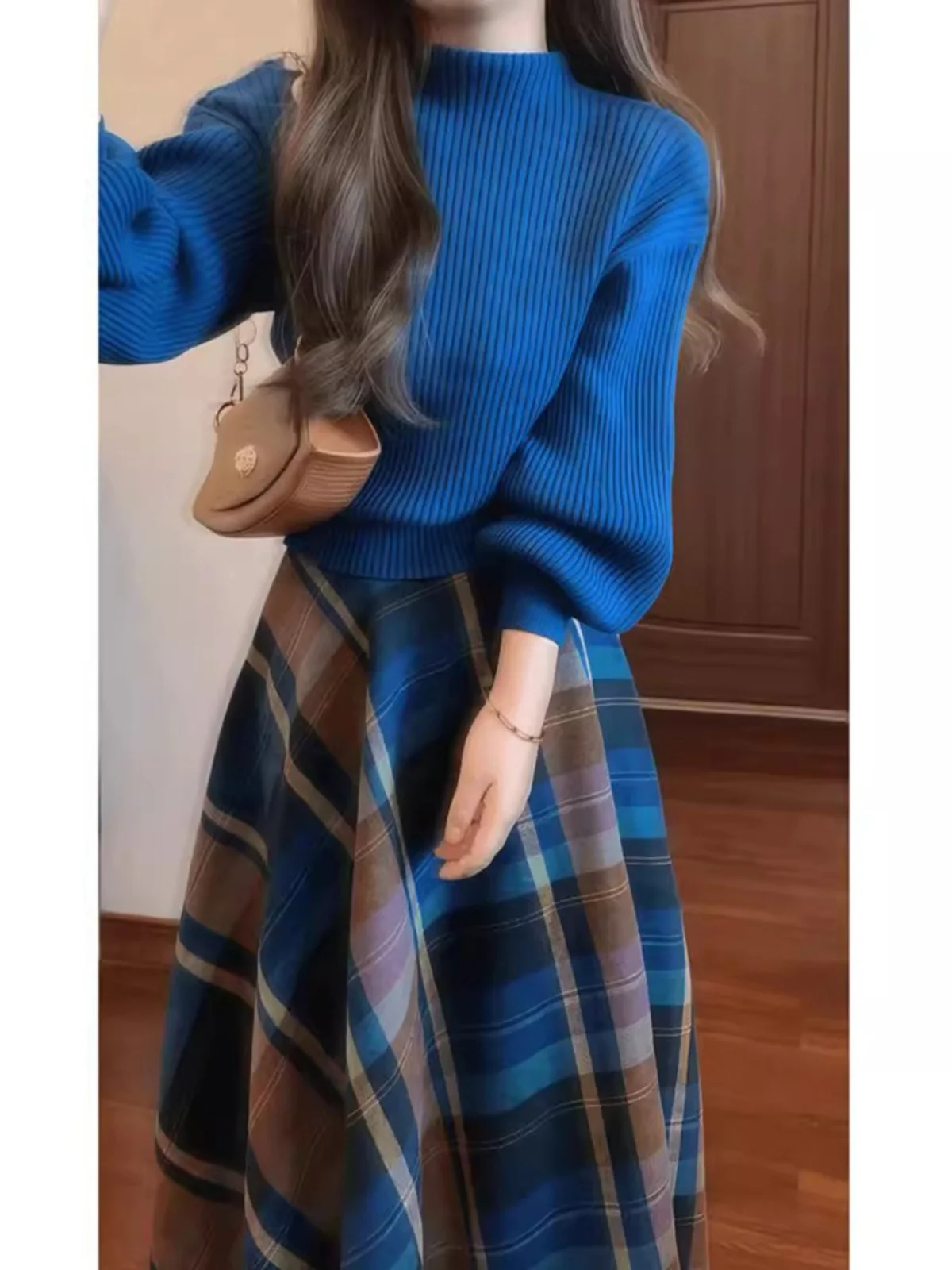 French sle Salt System Young High-Grade Sense Set Женский осенне-зимний возрастной вязаный свитер с