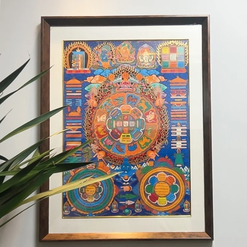 Ручная роспись Тханка Манджушри Багуа Дашен Непал входная картина гостиная офис