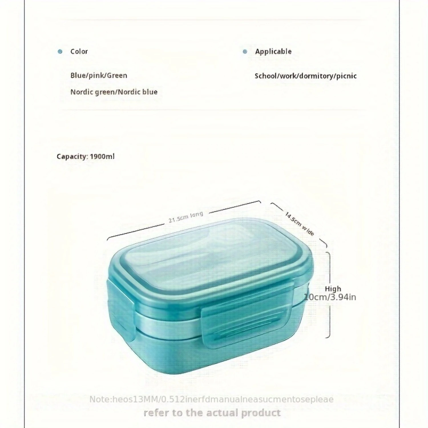Портативный ланч-бокс 1 шт. 3 штабелируемые контейнеры для обеда Bento взрослых