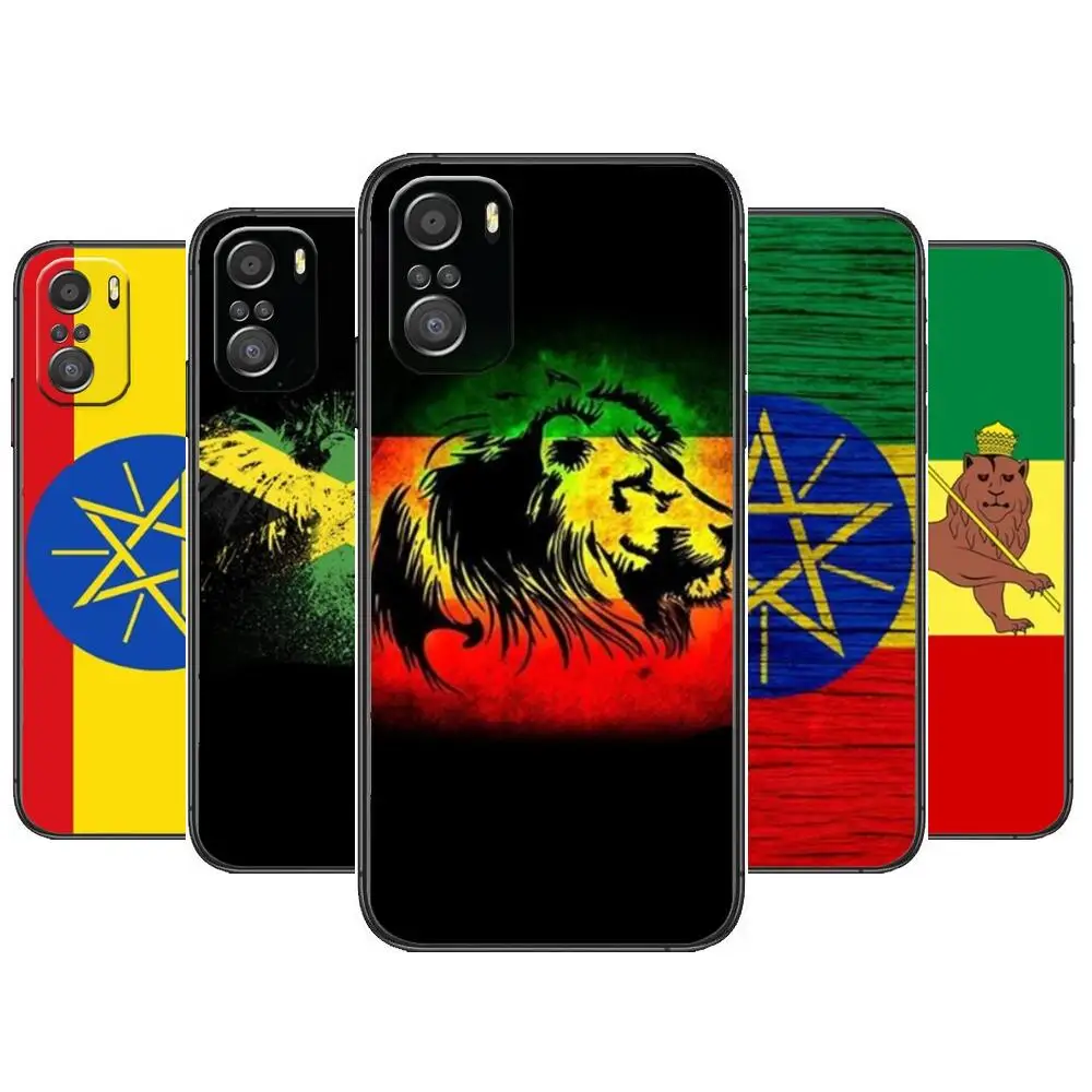 

Retro Ethiopia Flag Phone Case For xiaomi mi 11 Lite pro Ultra 10s 9 8 MIX 4 FOLD 10T 5g Black Cover Silicone Back Prett