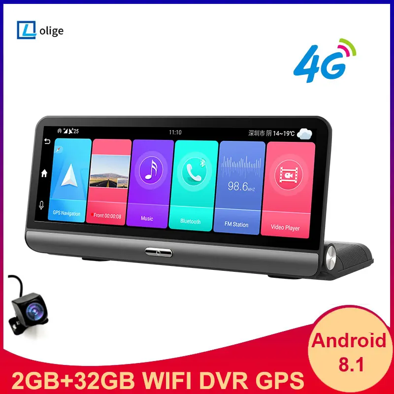 Android 8.1 ADAS 8&quot car Rear view dash cam Mirror camerar Parking monitoring dvr 1080P 4G GPS navigation Car auto Video Recorder - купить