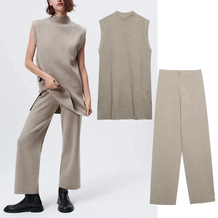 

Женская водолазка в английском стиле Jenny & Dave свободные трикотажные брюки женские весенние модные простые наборы из 2 предметов для женщин