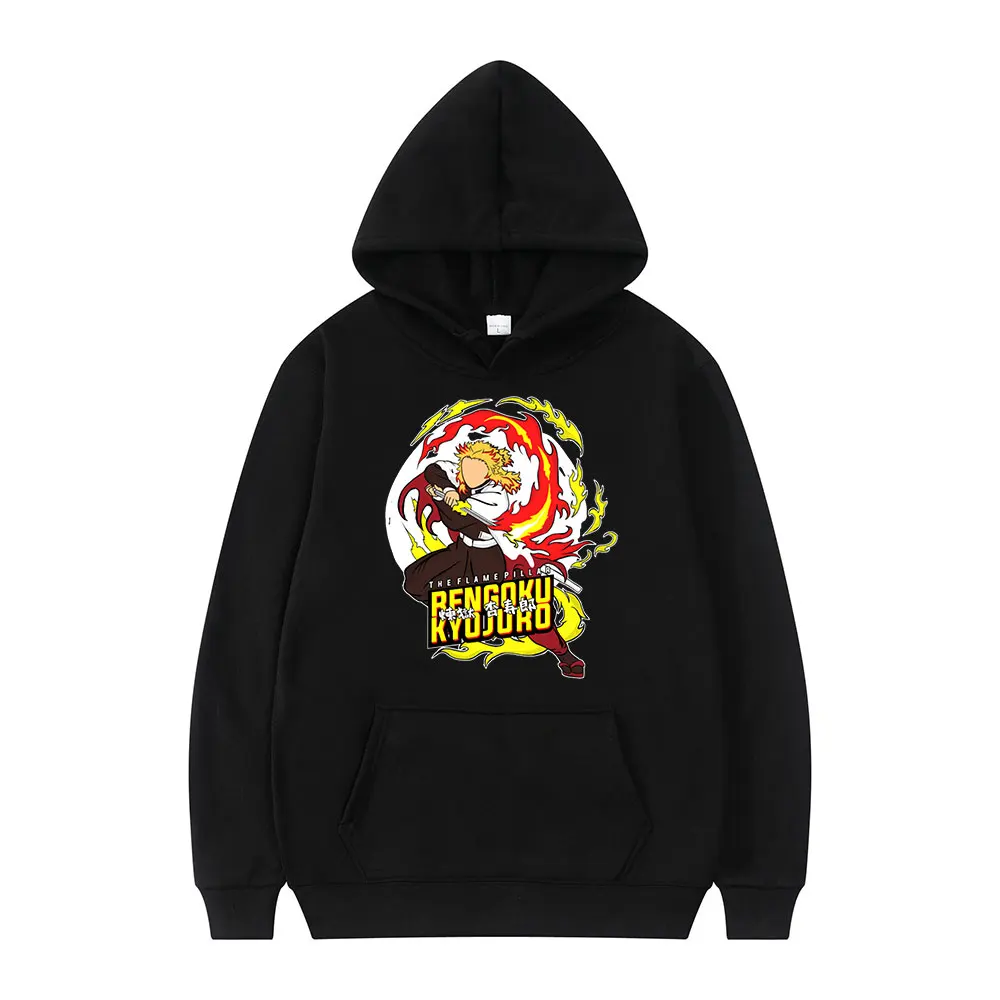 

Demon Slayer Anime Rengoku Kyoujurou New Popular Fun Comic Print Winter Long Sleeve Thick Loose Casual Man Sports Hoodie Hip Hop