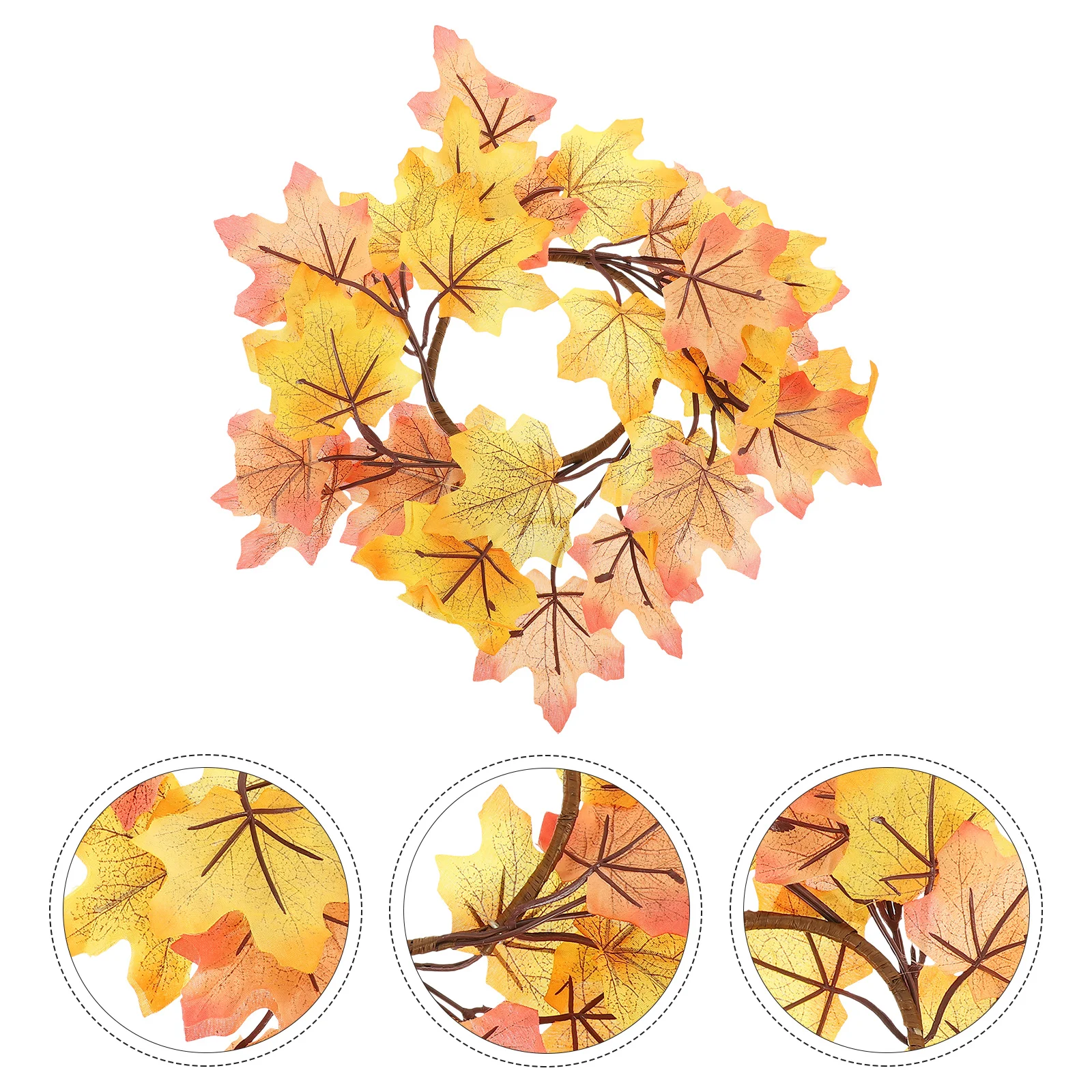 

Thanksgiving Maple Leaves Wreath Wall Hanging Garland Fall Themed Wreath Decor Front Door Garland