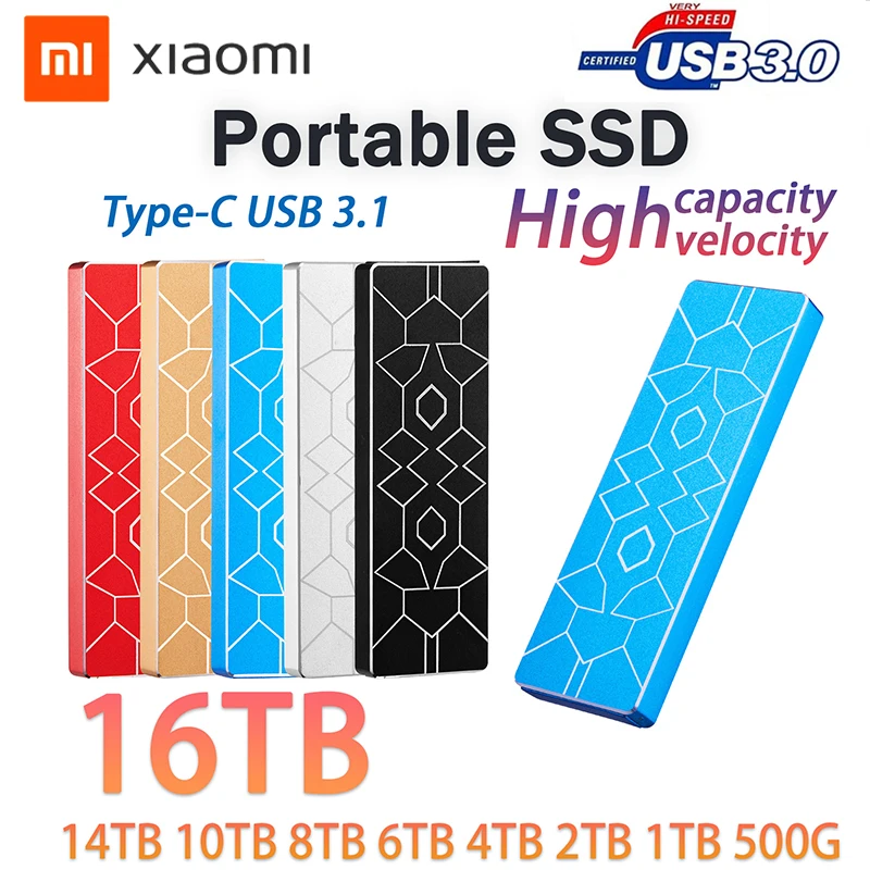

Xiaomi High-speed 4TB 8TB 16TB Mobile Solid State Drive Portable Mini SSD Mobile Hard Disks for Laptop Desktop Storage Decives
