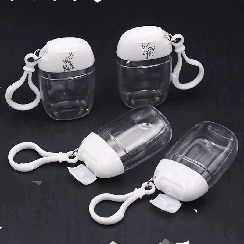 

50PCS Hand Sanitizer Bottle Portable Empty Refillable Leakproof Clear Travel Bottle with Keychain for Toiletries Liquid Soap