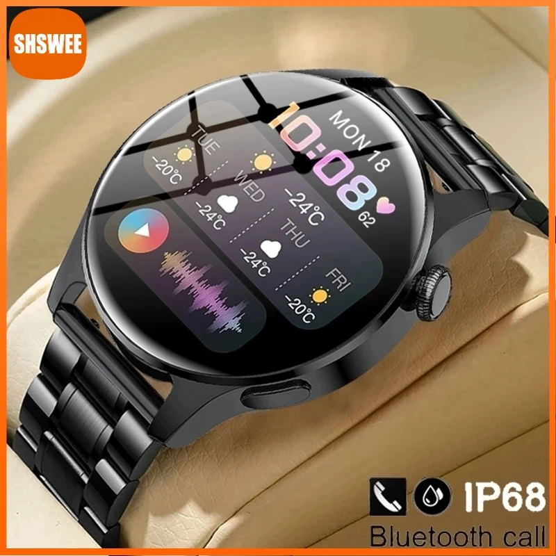 

2022 New Bluetooth Call Smart Watch Men Watches Business Steel Band Full Touch Screen Smartwatch Men For Xiaomi Huawei