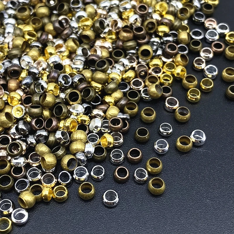 

Environmentally Friendly Lead-free Copper Ball Crimp End Beads Stopper Spacer Beads for Diy Jewelry Making Findings Accessories