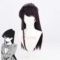 komi shoko cosplay wig anime komi san wa comyushou desu cosplay dark purple purple long hair komi shoko wigs wig cap