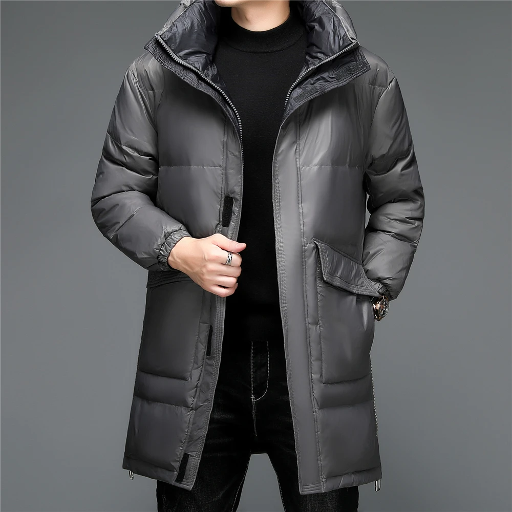 COODRONY Brand Thick Warm Long Jacket Men Clothing Winter Hooded Parka 90% White Duck Down Overcoat Big Pocket Windbreaker Z8172