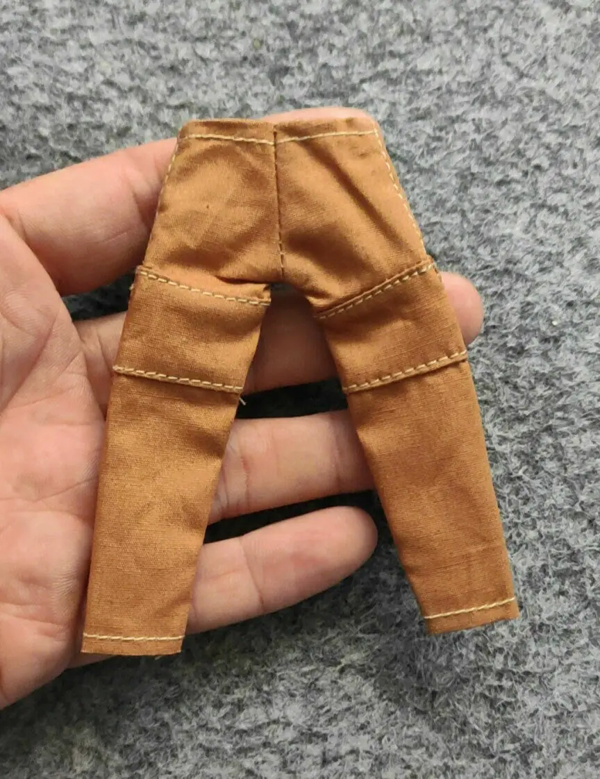 

E4-12 Brown 1/12th Overalls Casual Pants Trousers Model Fit 6" DAM 3ATOYS Figure