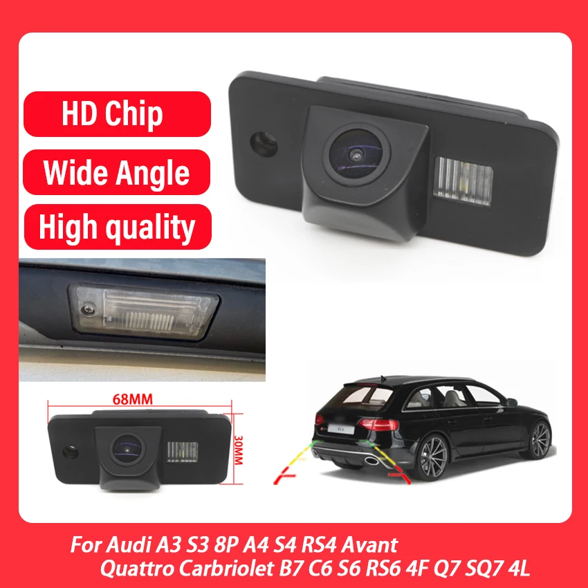 

Беспроводная камера заднего вида HD для Audi A3 S3 8P A4 S4 RS4 Avant Quattro Carbriolet B7 C6 S6 RS6 4F Q7 SQ7 4L
