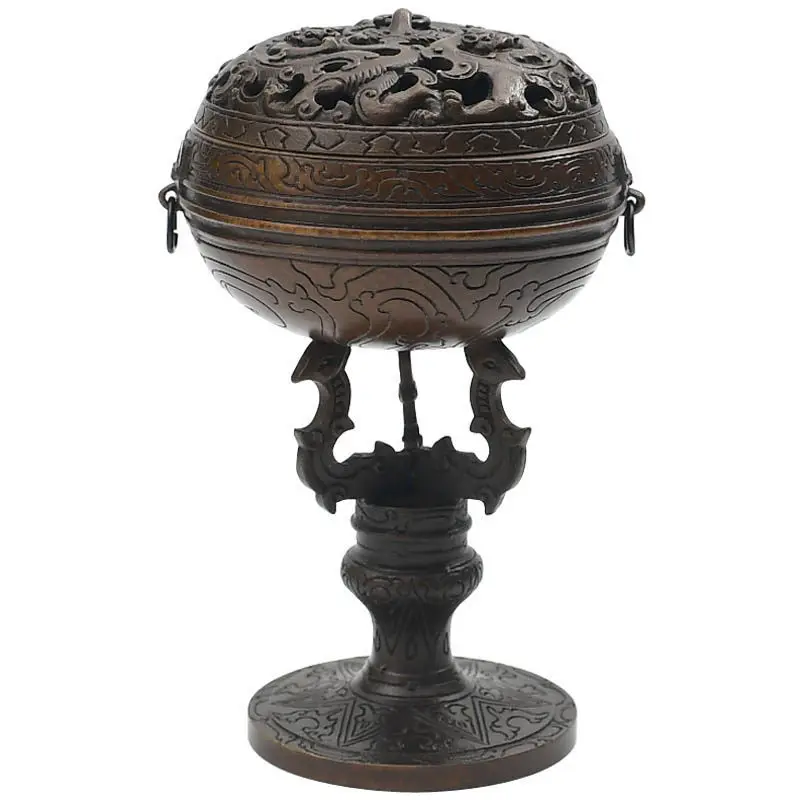 

High Quality Portable Pure Copper Handou Stove In Han Dynasty Buddha Backflow Chinese Incense Burner