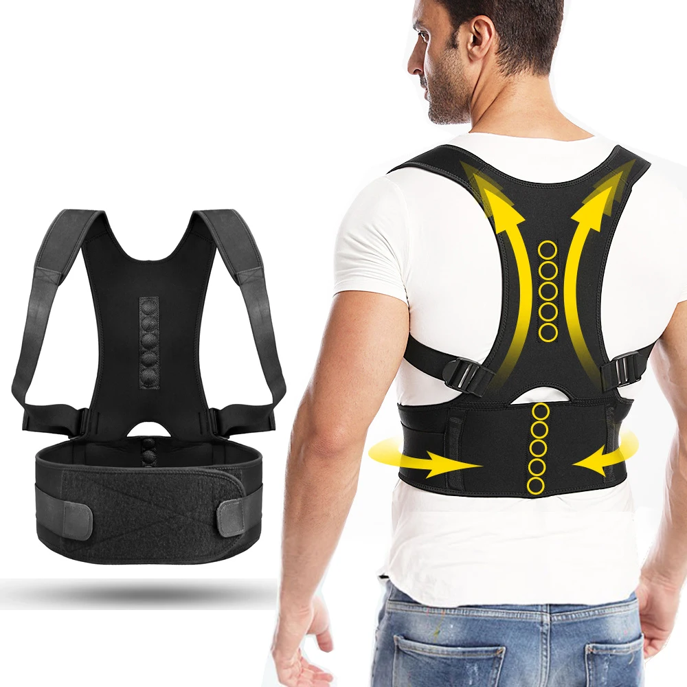 

Ортопедический бандаж для спины и плеча, 10 магнитов, поддержка сколиоза, магнитное облегчение боли, Корректор осанки, для женщин и мужчин, студентов