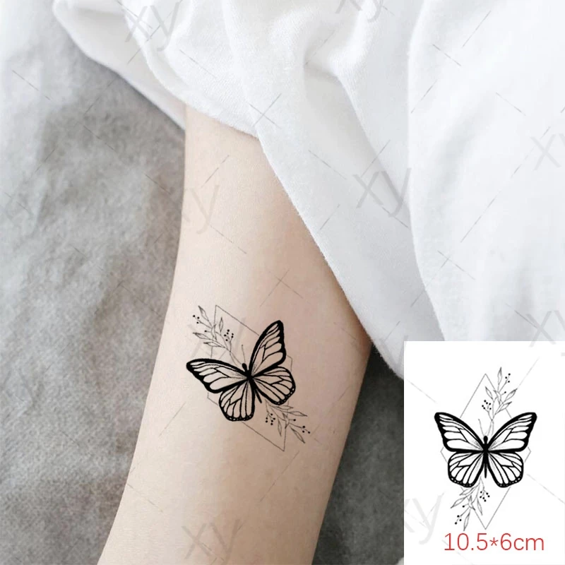 Водостойкая временная татуировка наклейка крыло крест красочная бабочка