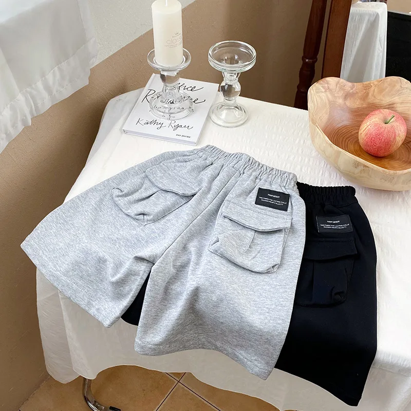 

Брюки детские из мягкого хлопка, простые удобные повседневные модные штаны с эластичным поясом и карманами для мальчиков и девочек, на лето