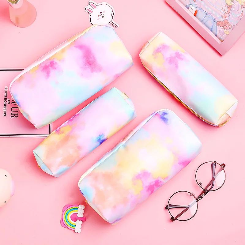 

Kawaii Pencil Case Stationery Trousse Scolaire for Girls Rainbow Pencil Bags School Supplies Glitter Pen Case School Pencil Case