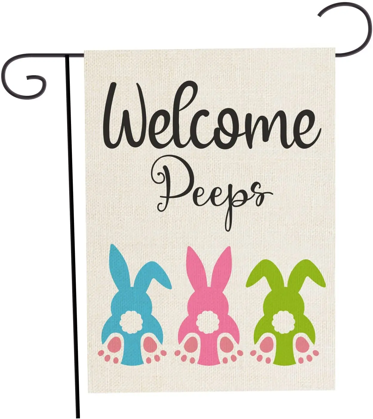 

Easter Garden Flags Vertical Burlap Double Sided Welcome Spring Easter Bunny Butt Garden Flag for Outdoor Easter Decorations