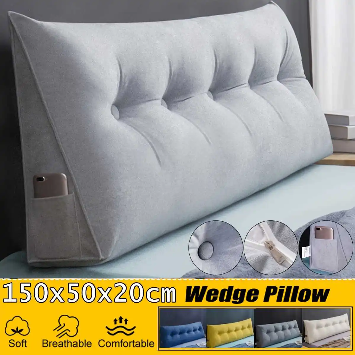 

Headboard Pillow Triangle Cushion Reading Large Bolster Backrest Positioning Support Body Wedge Sleeping Pillow for Bed Headboar