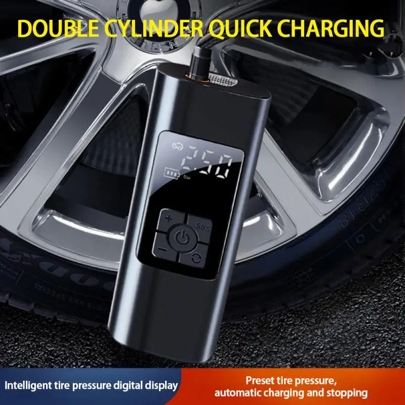 

Mini Car Inflator Pump Portable Wireless/Wired Digital Air Compressor Car Tyre Inflatable Pump LED Light For Car Motorcycle Bike