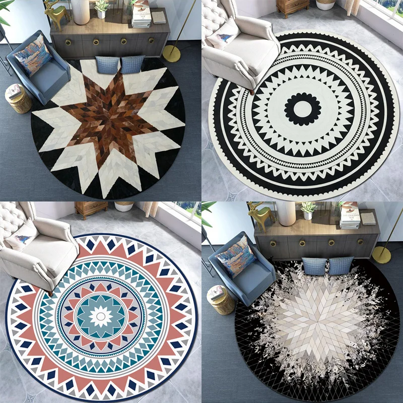 

round Carpet Living Room Bedroom Bedside Blanket Modern Minimalist Hanging Basket Glider Computer Chair Floor Mat