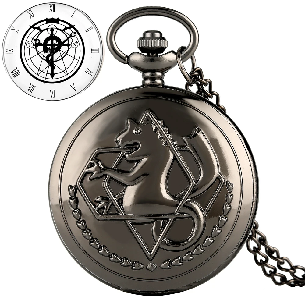 

Steampunk Multiple Styles Fullmetal Pocket Watch Silver Black Necklace Pendant Clock Men's Quartz Watches Luxury Christmas Gifts