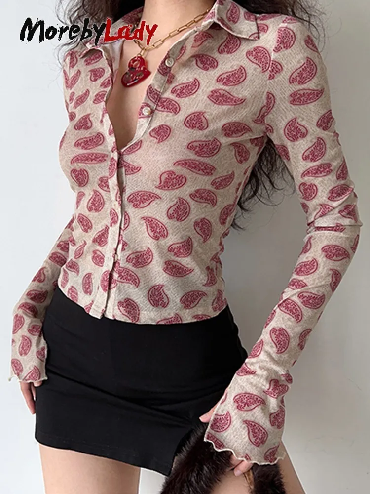 

Винтажная Футболка Morebylady, женские обтягивающие короткие топы с отложным воротником, уличная одежда Y2k, футболка, женские топы, Забавные футб...