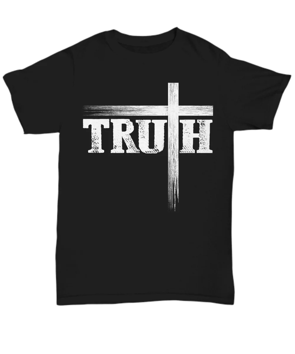 

Believe In God Faith Jesus Christ. Truth Cross. Christian Gift T Shirt. Short Sleeve 100% Cotton Casual T-shirts Loose Top S-3XL