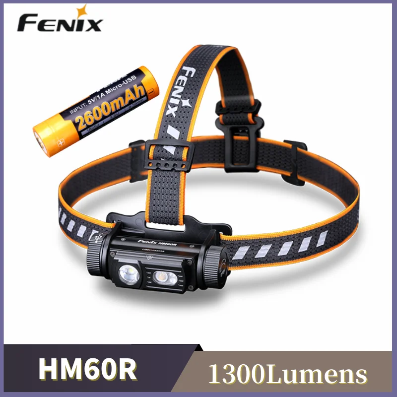 

Fenix HM60R Headlamp rechargeable high-performance outdoor headlamp included 2600mah Li-polymer Battery Pack