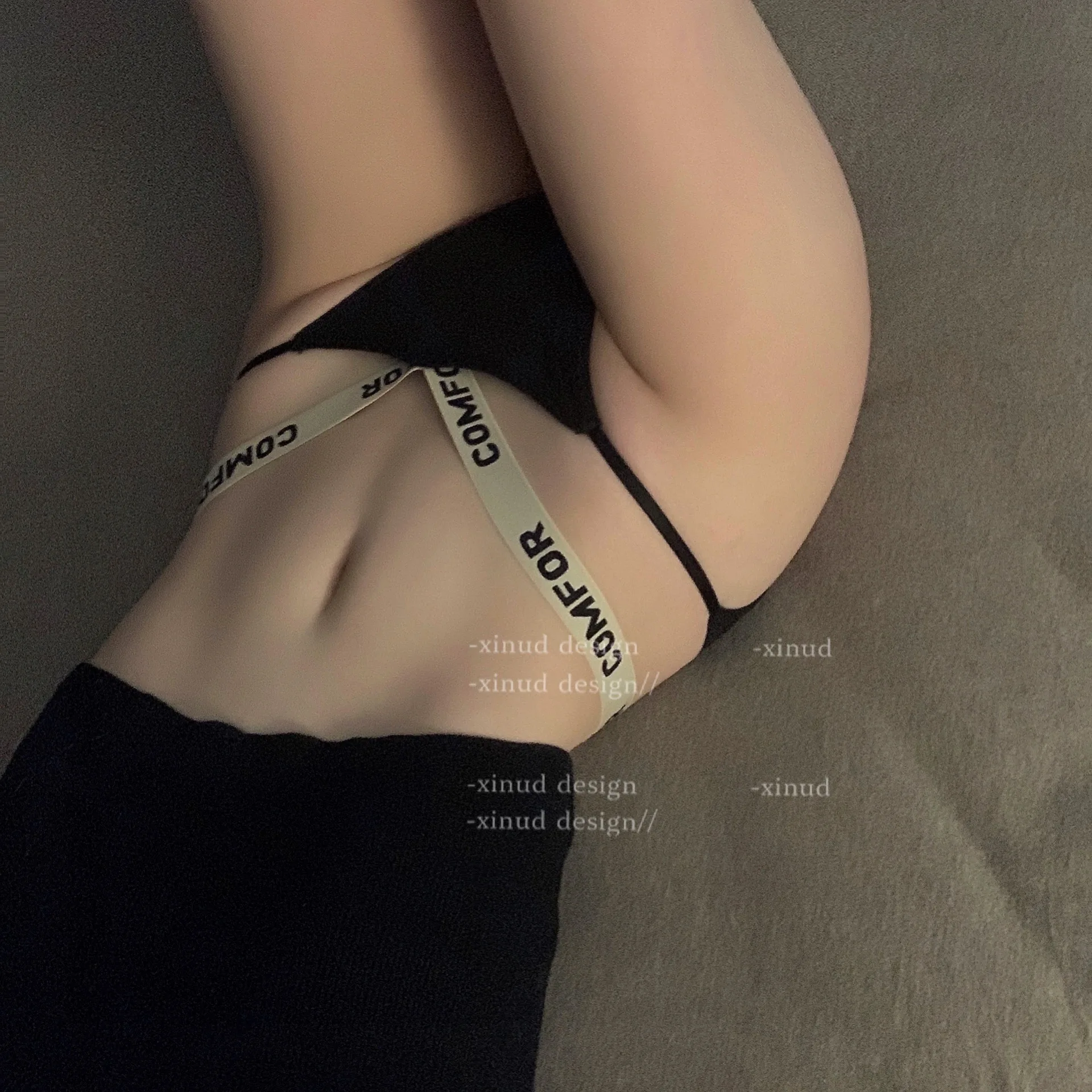 

Letter Sexy Panties Women Low Waist Cotton Briefs Crossover Panties Thong Black And White Girly Style
