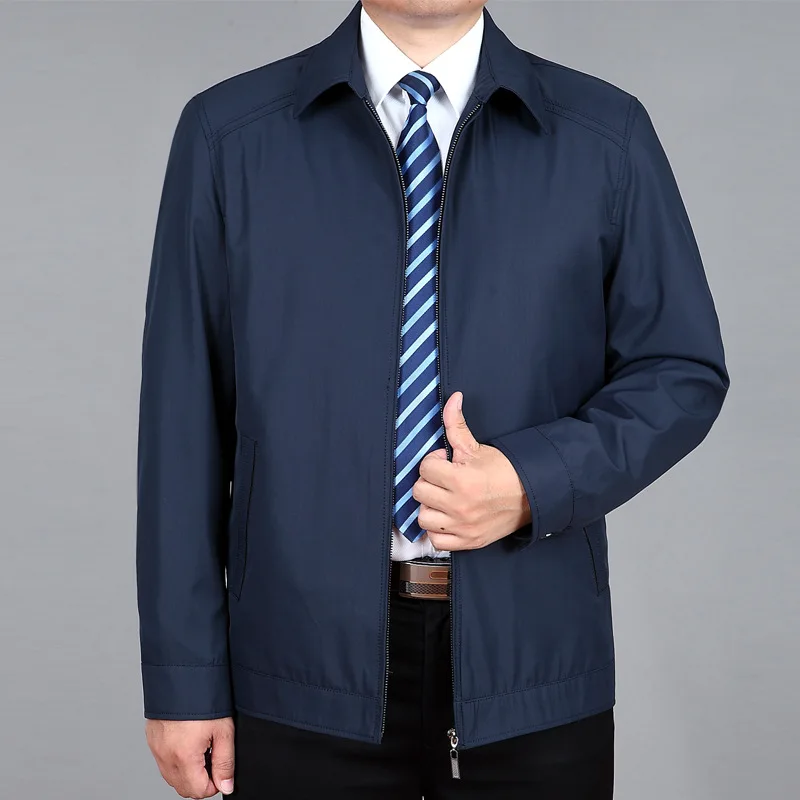 

Новая весенне-осенняя мужская Тонкая куртка для мужчин среднего и старшего возраста повседневная мужская куртка
