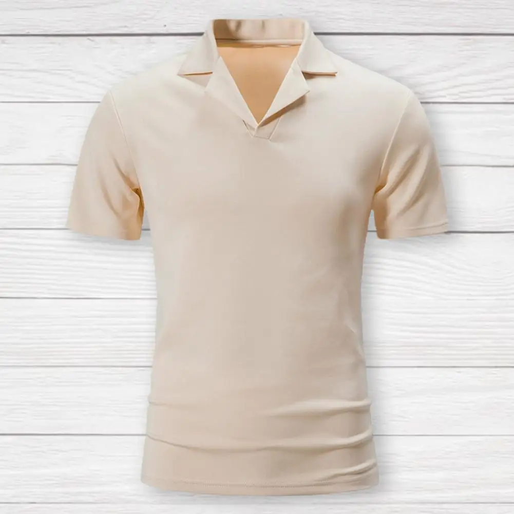 

Formal Chic Lapel Pullover Summer Top Quick Dry Summer T-shirt Breathable Male Clothing
